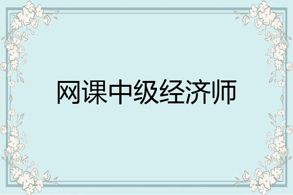 网课中级经济师