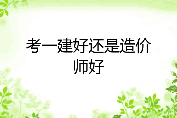 考一建好还是造价师好