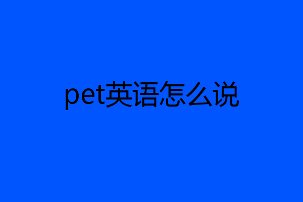 pet英语怎么说