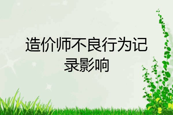 造价师不良行为记录影响