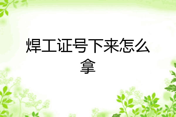 焊工证号下来怎么拿