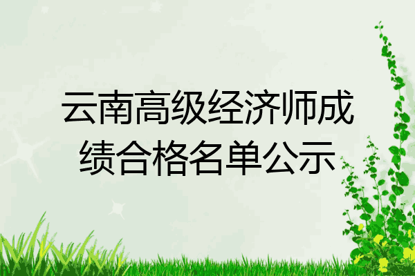 云南高级经济师成绩合格名单公示