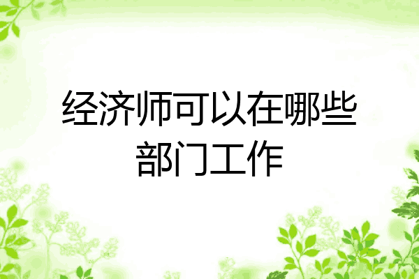 经济师可以在哪些部门工作