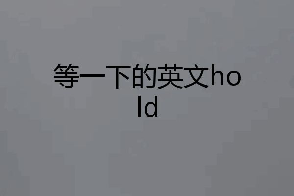 等一下的英文hold