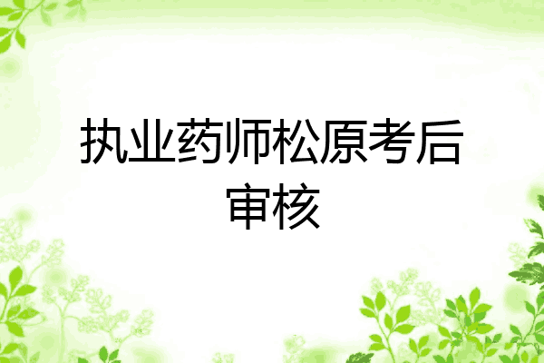 执业药师松原考后审核