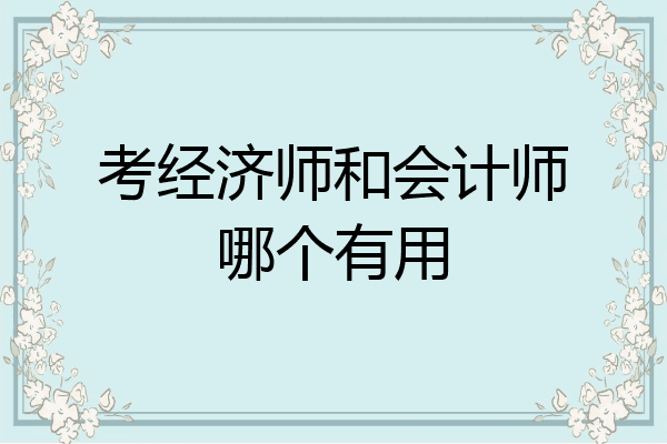 考经济师和会计师哪个有用