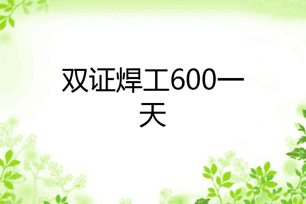 双证焊工600一天