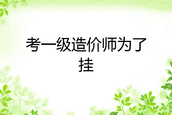 考一级造价师为了挂
