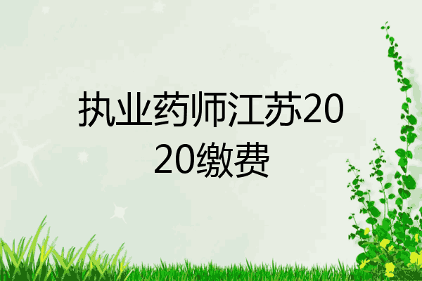 执业药师江苏2020缴费