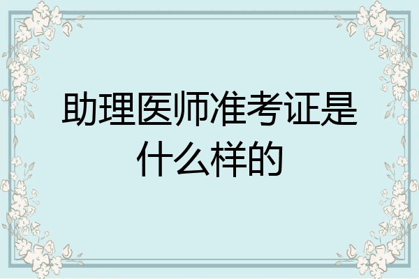 助理医师准考证是什么样的