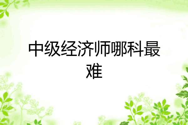 中级经济师哪科最难