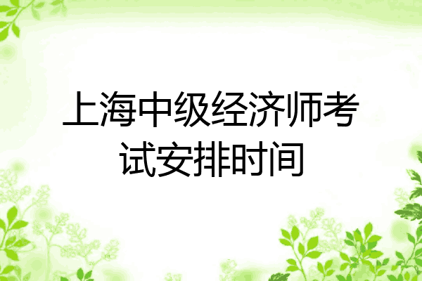 上海中级经济师考试安排时间