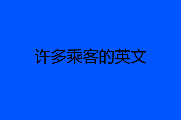 许多乘客的英文
