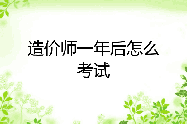 造价师一年后怎么考试