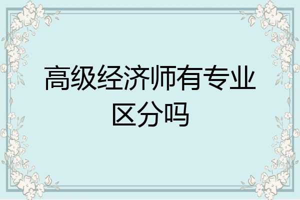 高级经济师有专业区分吗