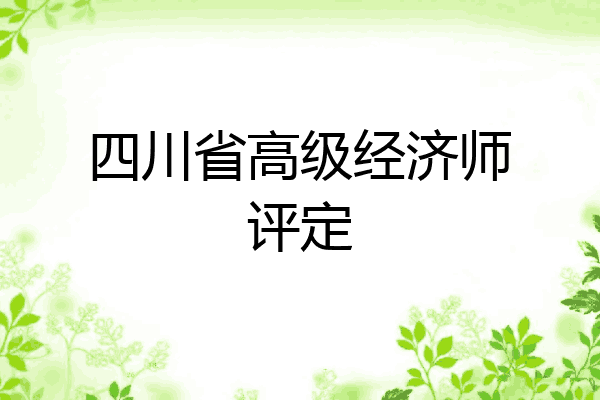 四川省高级经济师评定