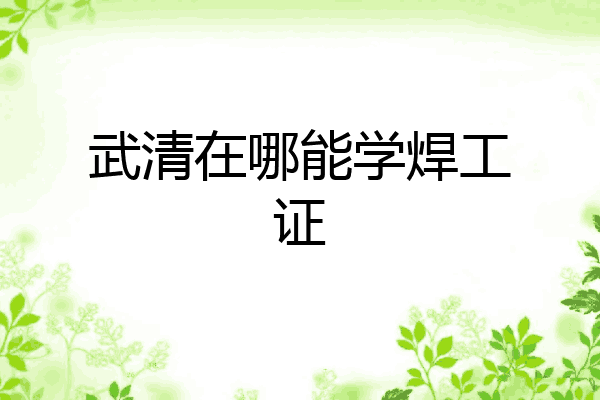 武清在哪能学焊工证