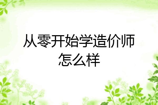 从零开始学造价师怎么样