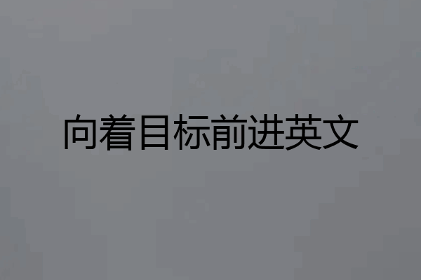向着目标前进英文