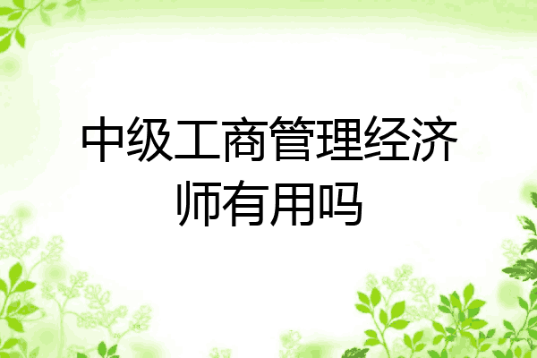 中级工商管理经济师有用吗