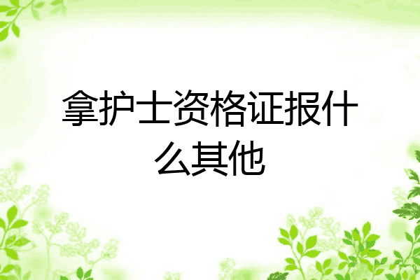 拿护士资格证报什么其他