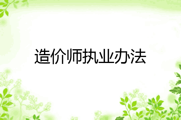 造价师执业办法