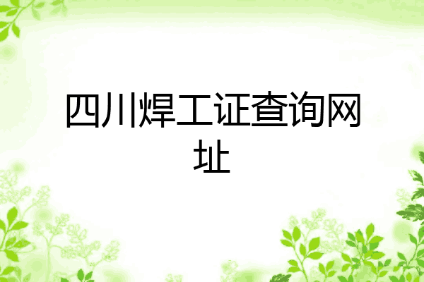 四川焊工证查询网址