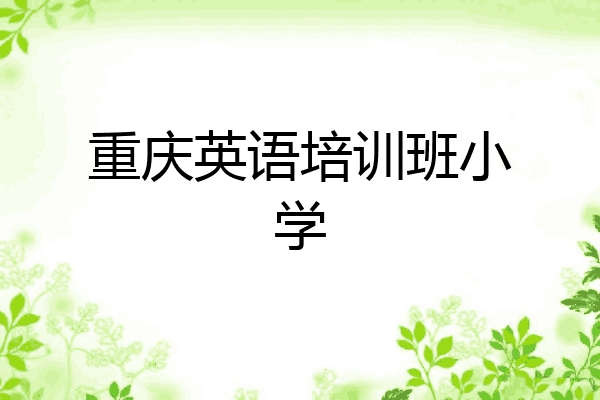 重庆英语培训班小学