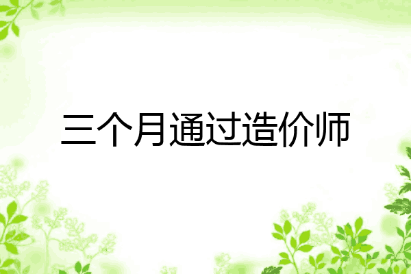 三个月通过造价师