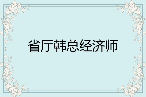 省厅韩总经济师