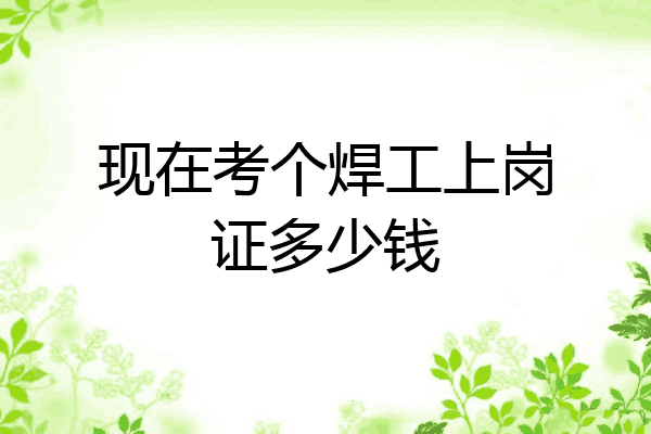 现在考个焊工上岗证多少钱