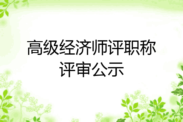 高级经济师评职称评审公示