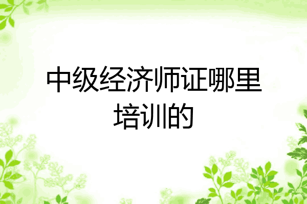 中级经济师证哪里培训的