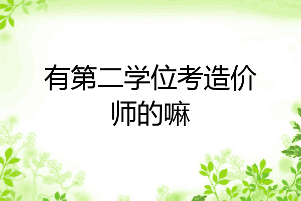 有第二学位考造价师的嘛