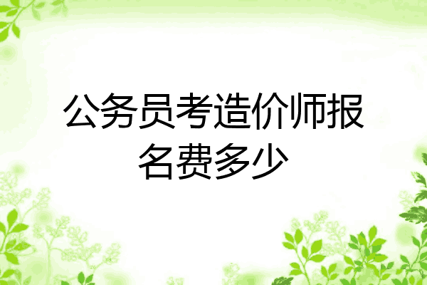 公务员考造价师报名费多少