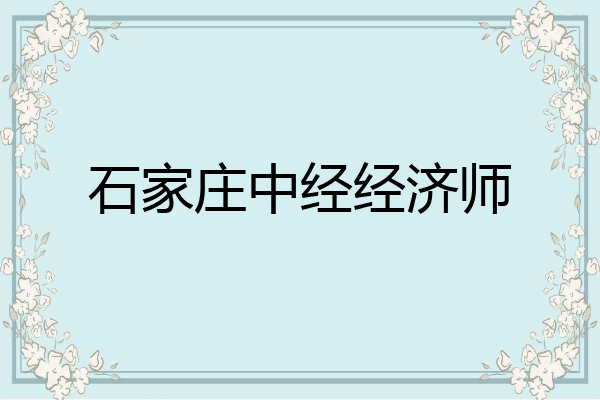 石家庄中经经济师