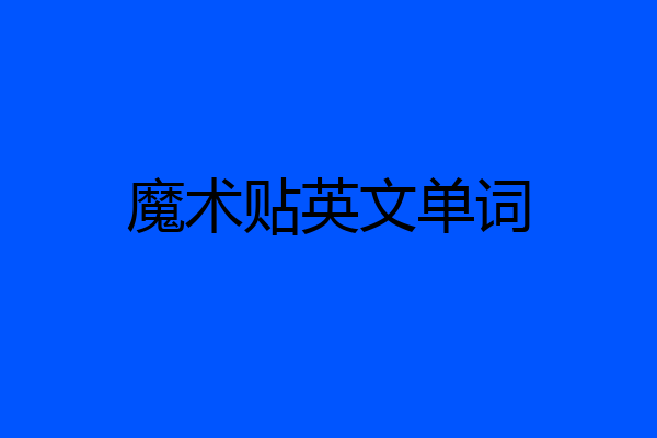 魔术贴英文单词