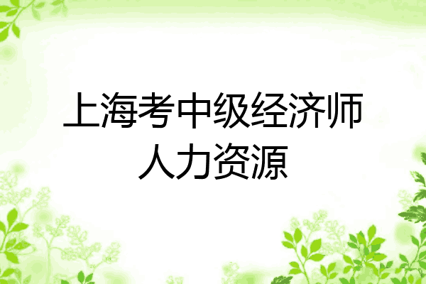 上海考中级经济师人力资源