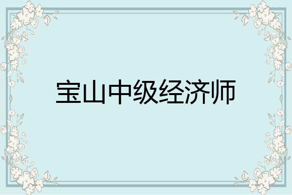 宝山中级经济师