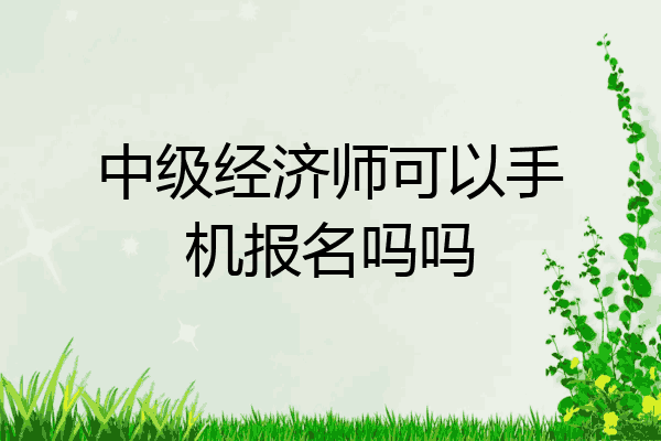 中级经济师可以手机报名吗吗