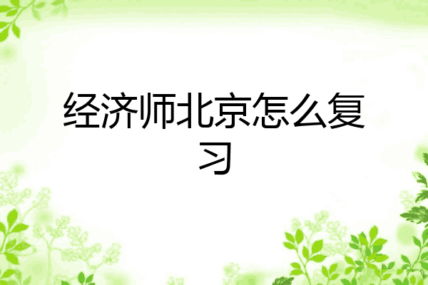 经济师北京怎么复习
