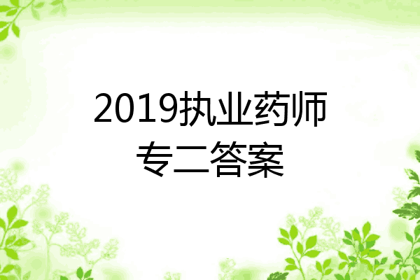 2019执业药师专二答案