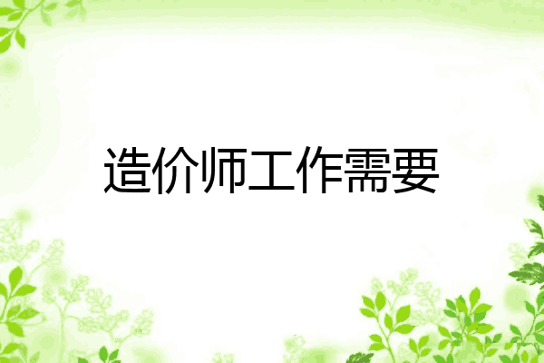 造价师工作需要