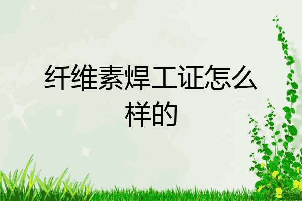 纤维素焊工证怎么样的