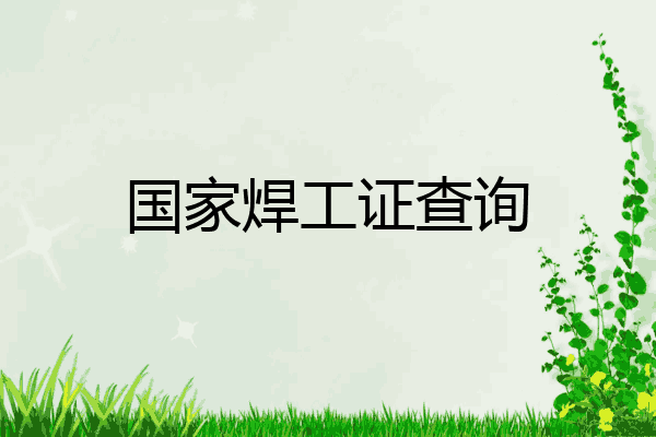 国家焊工证查询