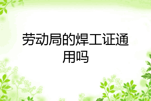 劳动局的焊工证通用吗