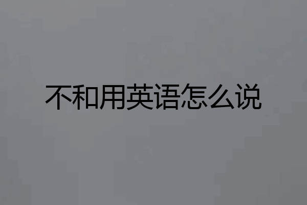 不和用英语怎么说