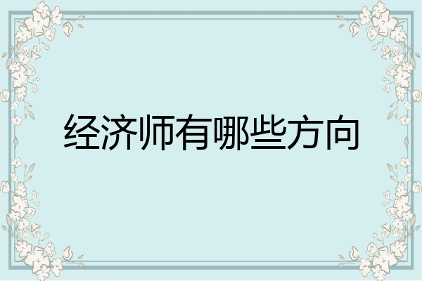 经济师有哪些方向