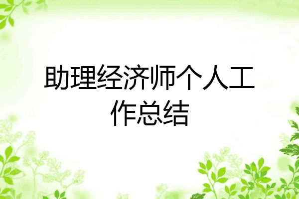 助理经济师个人工作总结