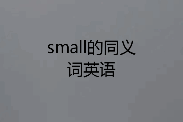 small的同义词英语
